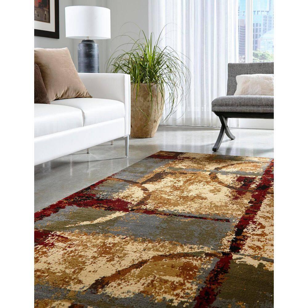Unique Loom Barista Collection Area Rug - Catuai (5' 3" x 8' Rectangle Multi/Brown)