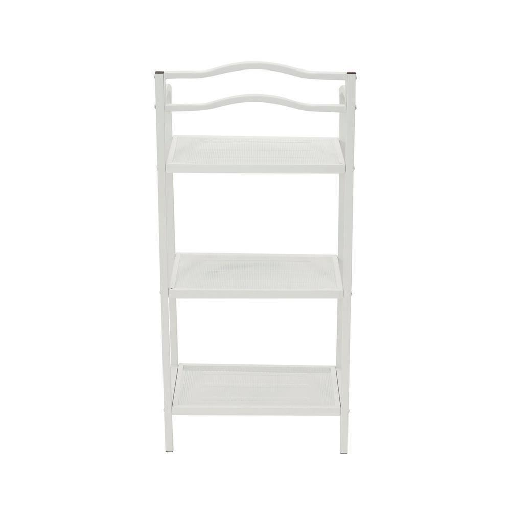 3-Tier Metal Bathroom Storage Shelf, White