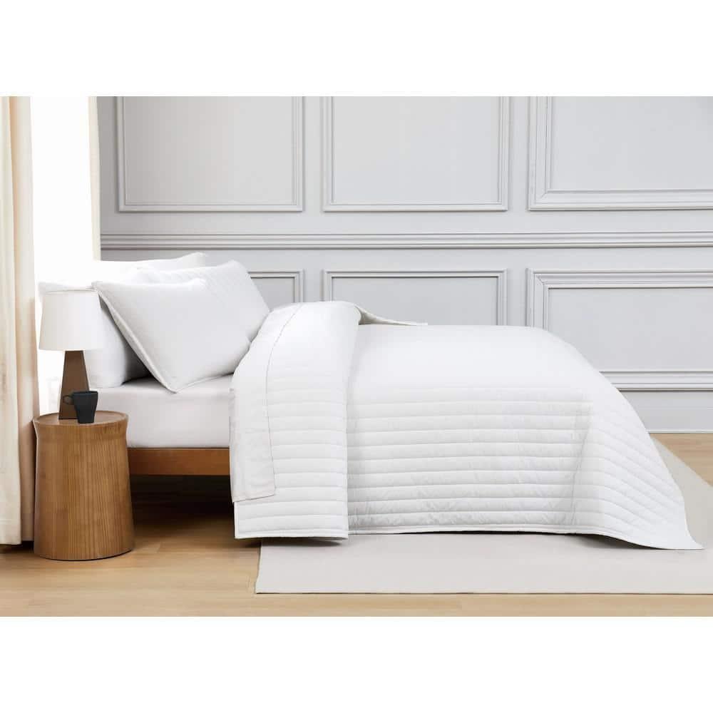Brooklyn Loom Oversized Cotton Percale 3 Piece Quilt Set