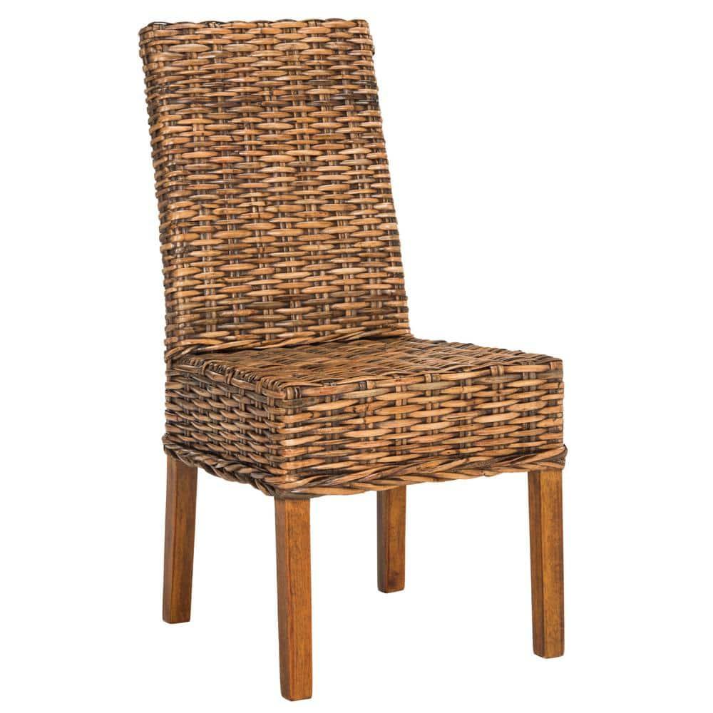 Sanibel 18"H Rattan Side Chair (Set of 2) - Brown - Safavieh