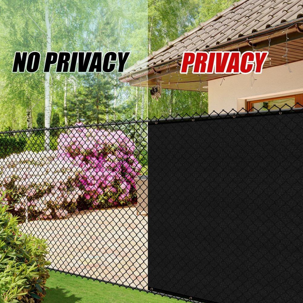 ColourTreeUSA ColourTree 10' 12' 25' 50' Black Fence Privacy Screen Windscreen Cover Fabric Shade Tarp Mesh Cloth Commercial Grade 170 GSM 4' x 10'