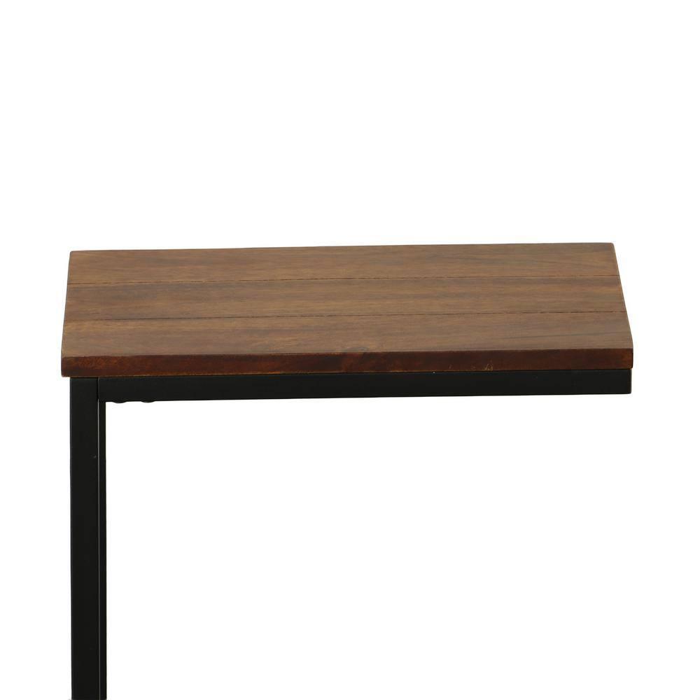 Carolina Living Fletcher C Table Chestnut/Black: Chair Side Accent, Metal Frame, Mango Wood Top