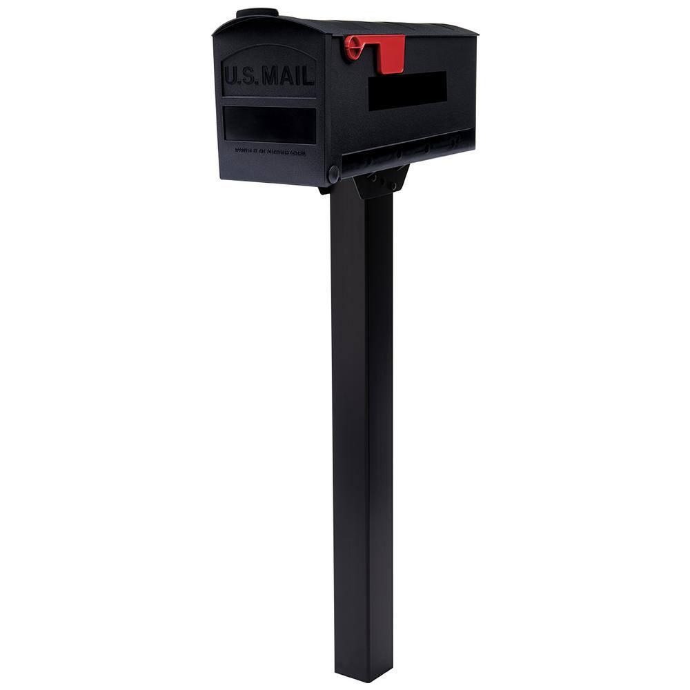Architectural Mailboxes Patriot Plastic, Medium, Post-Mount Mailbox in Black