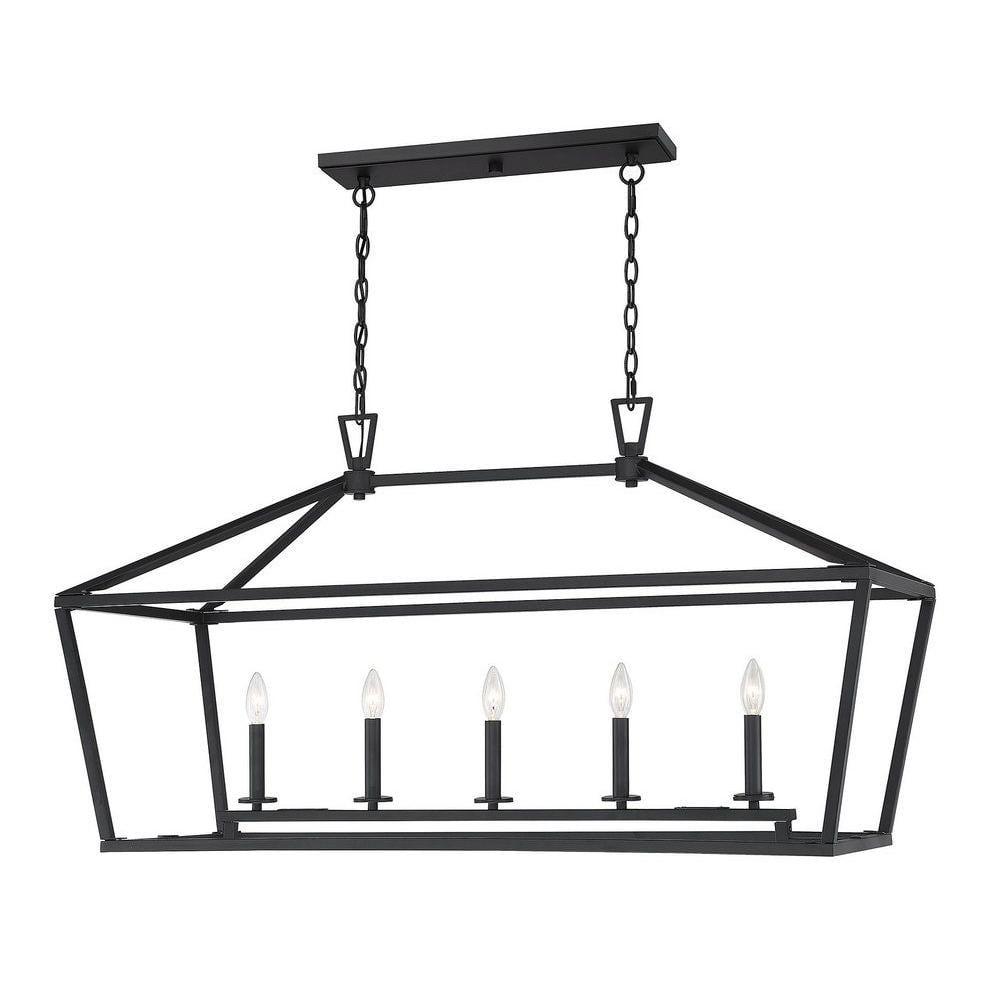 Savoy House 1-324-5-89 Townsend 5 Light Linear Chandelier in a Matte Black Finish (44" W x 23.5" H)