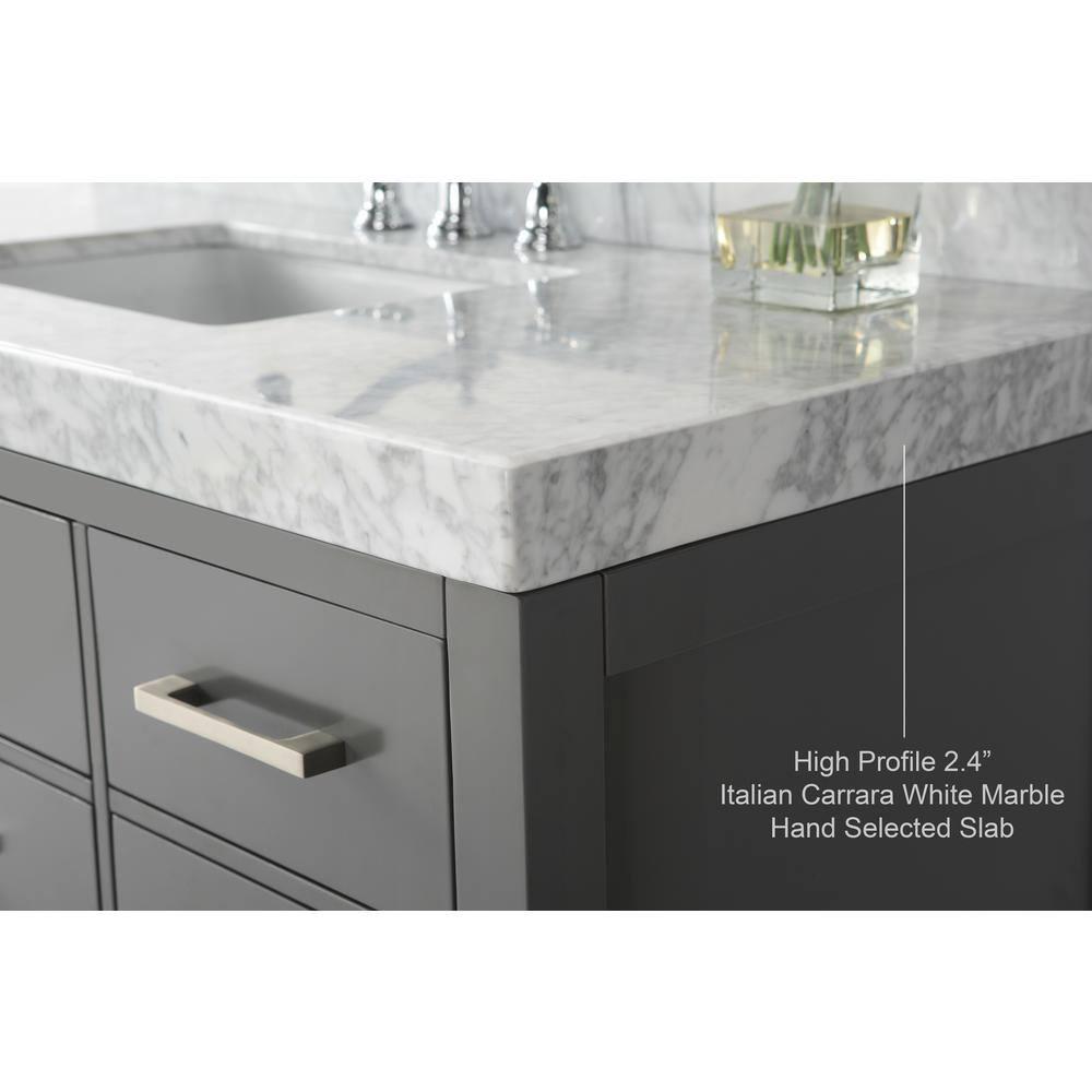 Carrie 36'' Single Bathroom Vanity with Carrara Marble Top