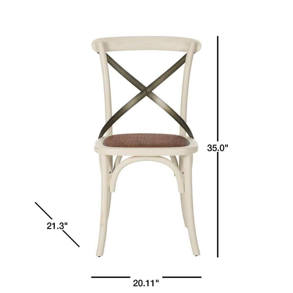 Franklin 18" H X-Back Farmhouse Dining Chair (Set of 2) - AMH9501 - Antique White - Safavieh Couture