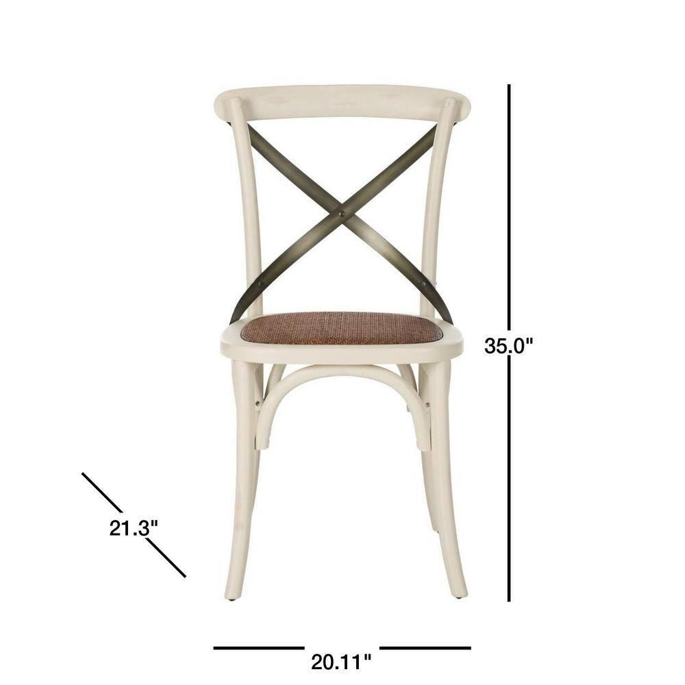 Franklin 18" H X-Back Farmhouse Dining Chair (Set of 2) - AMH9501 - Antique White - Safavieh Couture