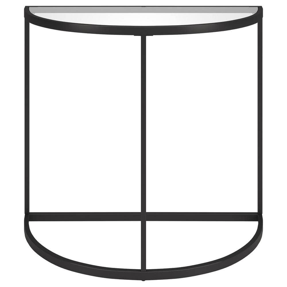 Evelyn&Zoe Verlaine 32" Wide Demilune Console Table, Blackened Bronze