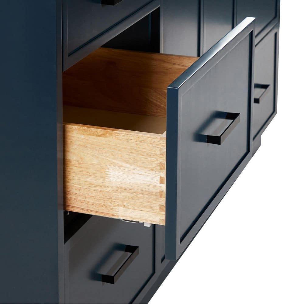 Midnight Blue 66" Freestanding Double Sink Wood Vanity Cabinet
