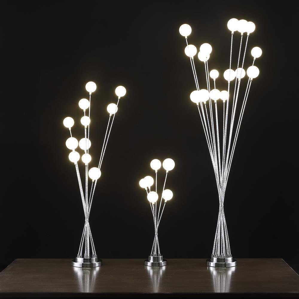 Ore International 16-Light Acrylic Globe Aluminun Led Chrysanthe Silver Chrome Metal Floor Lamp