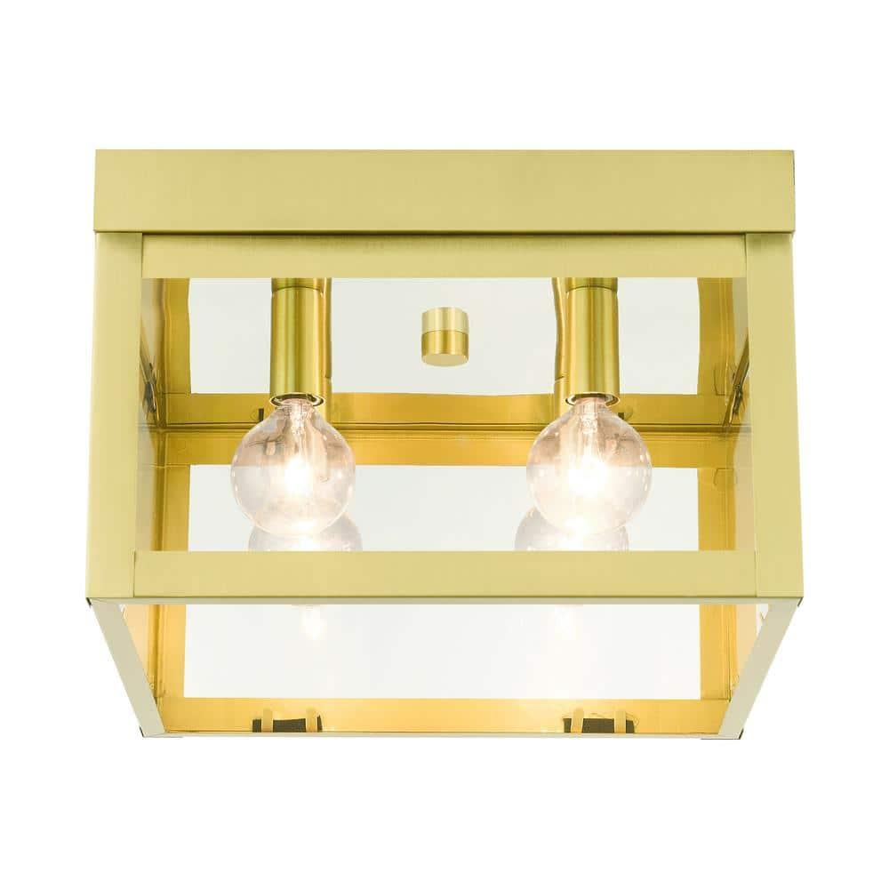 Livex Lighting Nyack 4 - Light Flush Mount in  Satin Brass
