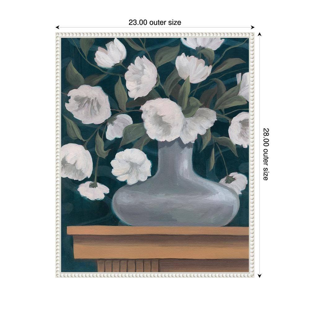 Amanti Art 23"x28" Snowball Posies II by Grace Popp Framed Canvas Wall Art Print