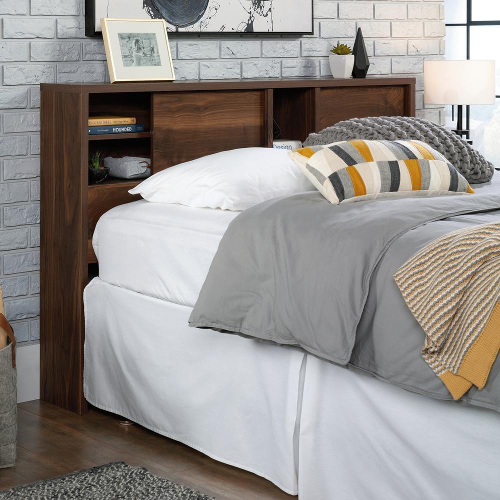 Sauder Full/Queen Harvey Park Headboard Grand Walnut: MDF Bookcase Design, Storage, CARB Certified