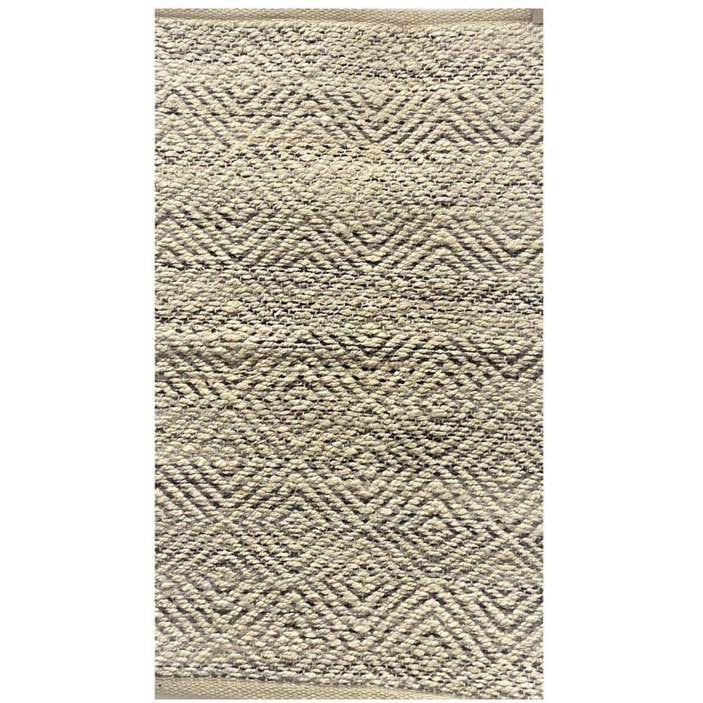 LR Home Clio 2' x 5' Tan/Gray Geometric Jute Blend Adult Indoor Area Runner Rug