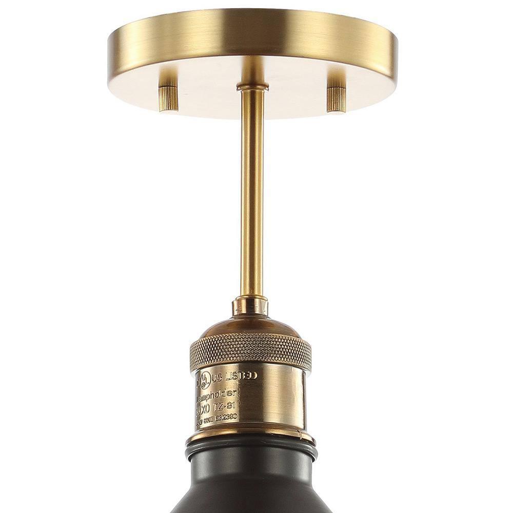 Nick 11" Metal LED Semi-Flush Mount, Oil Rubbed Bronze/Brass Gold