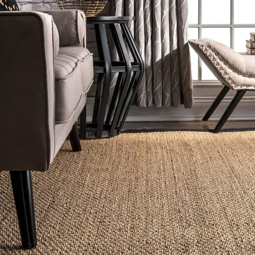 nuLOOM Elijah Farmhouse Seagrass Area Rug, 9' x 12', Black