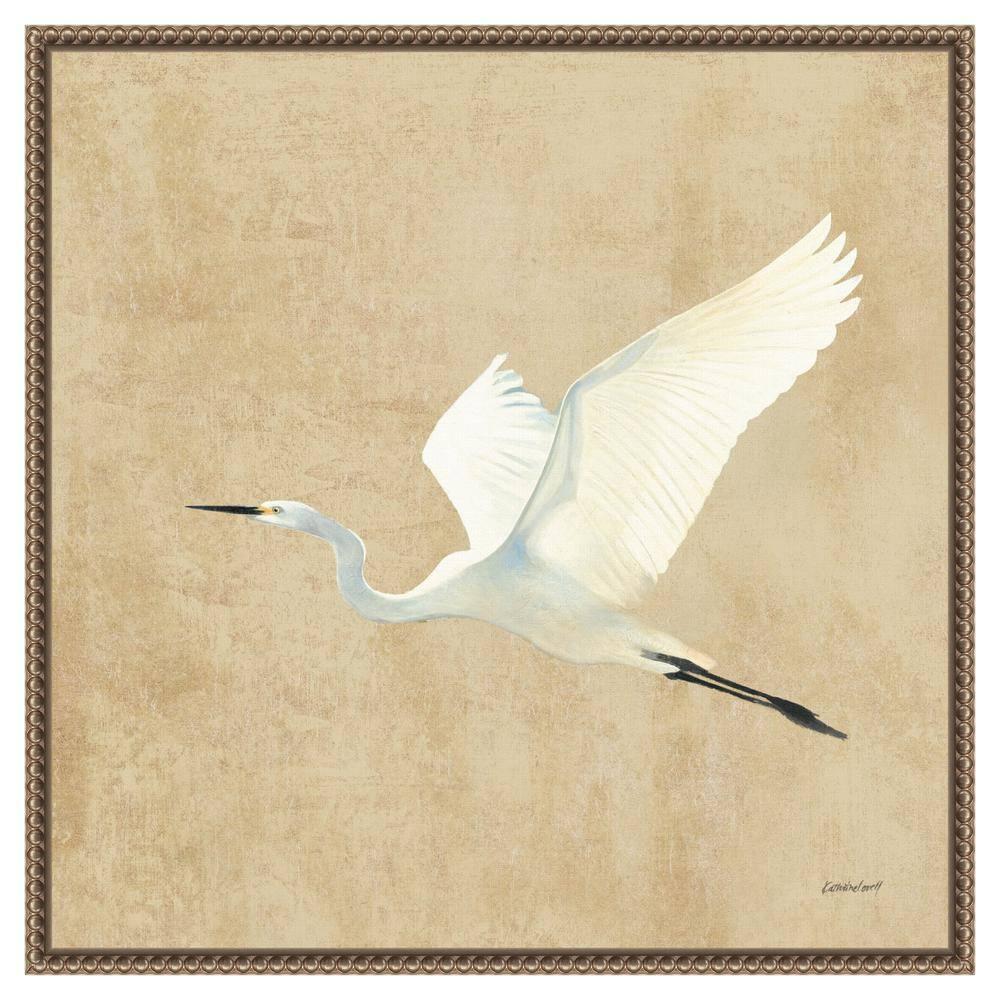 Amanti Art Egret Alighting II by Kathrine Lovell Canvas Wall Art Print Framed 22 x 22-in.