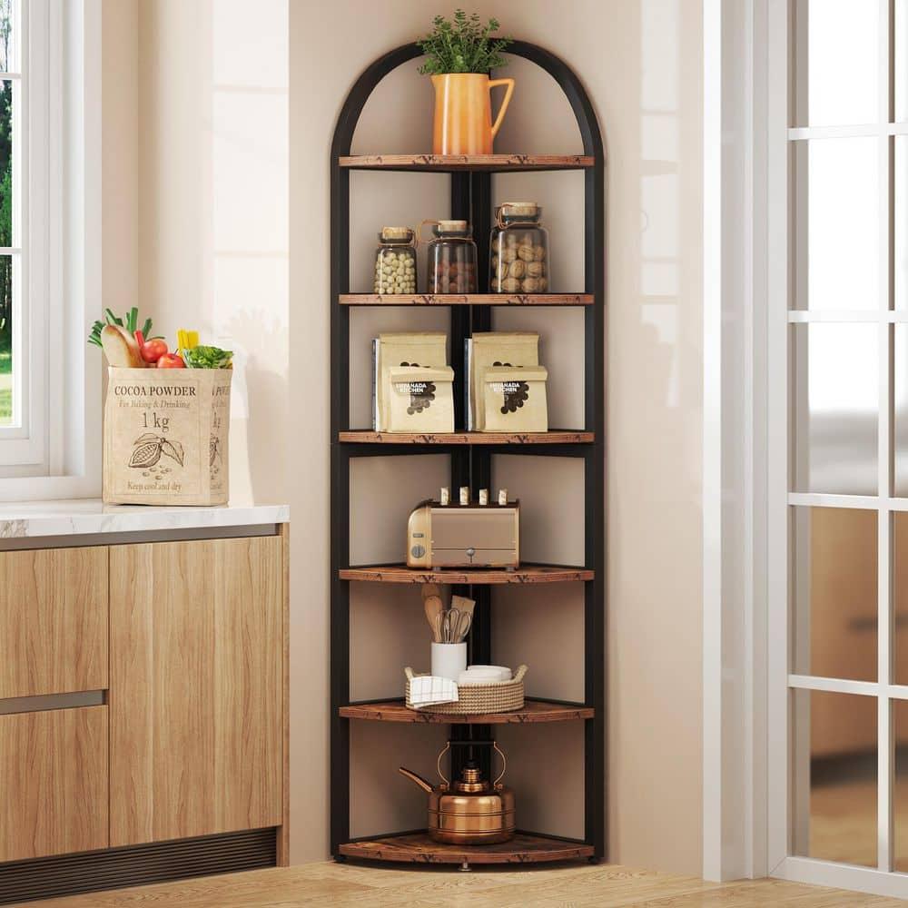 Hommoo 6-Tier Corner Shelf, 71 inch Tall Corner Bookshelf for Small Space