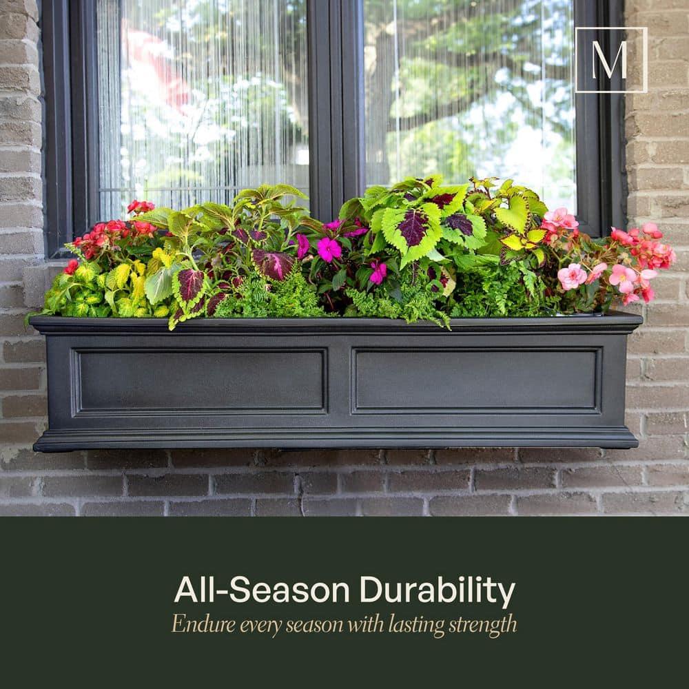 The Anastasiya Resin Window Box Planter with Water Reservoir