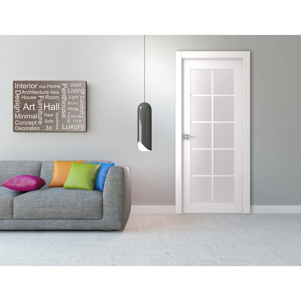 Belldinni Smart Pro 10 Lite DIY-Friendly Manufactured Wood and Glass Single Prehung Interior Door