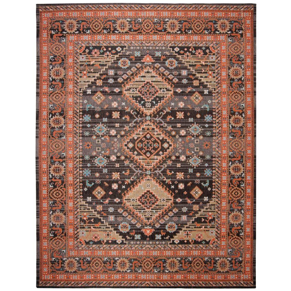 Classic Vintage CLV114 Power Loomed Area Rug - Black/Rust - 8'x10' - Safavieh.