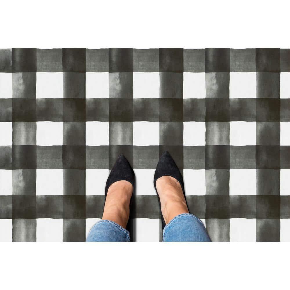 Watercolor Check 12x12 Self-Adhesive Vinyl Floor Tiles - 20 Tiles