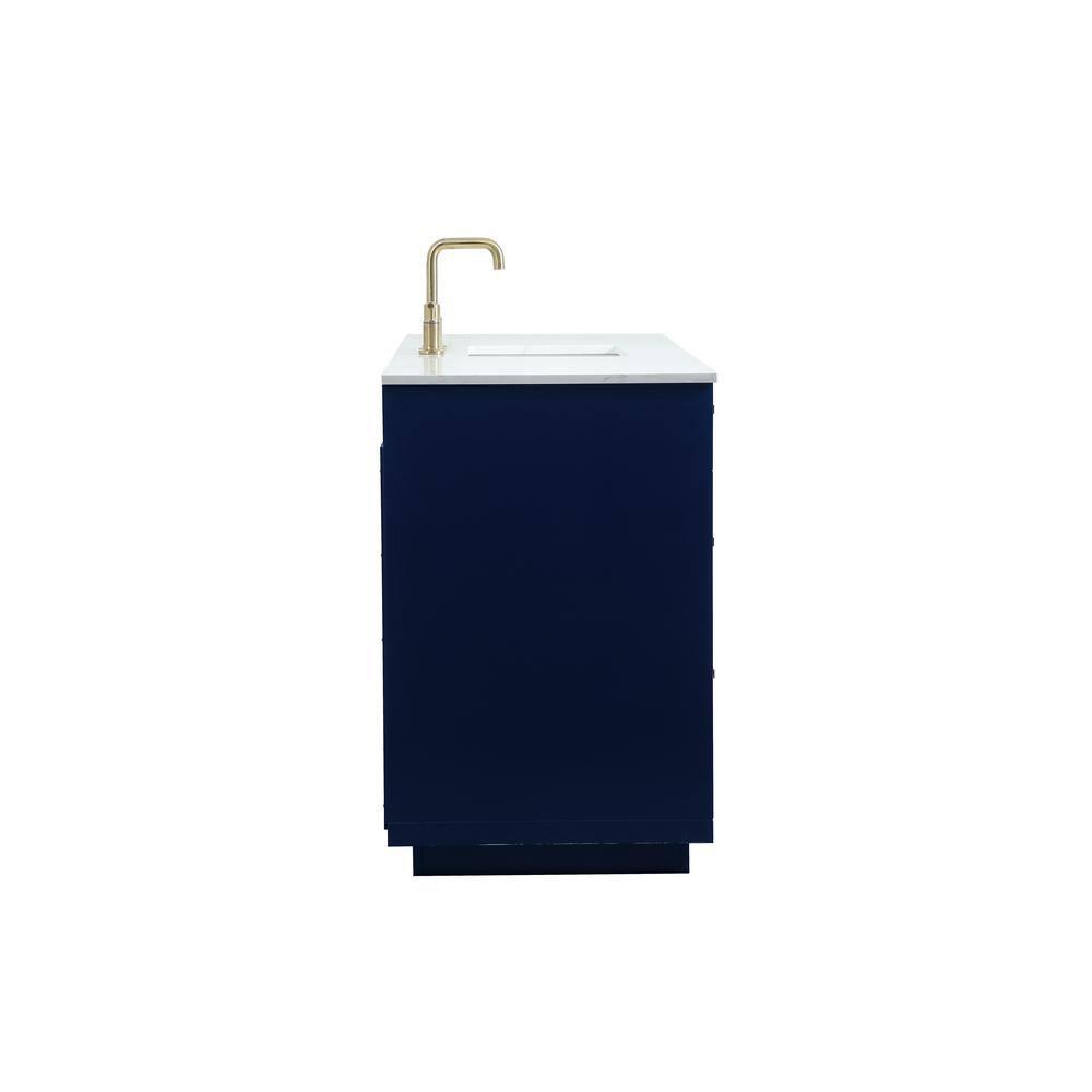 Elegant Decor Blake 60" Aluminum Alloy MDF Single Bathroom Vanity in Blue