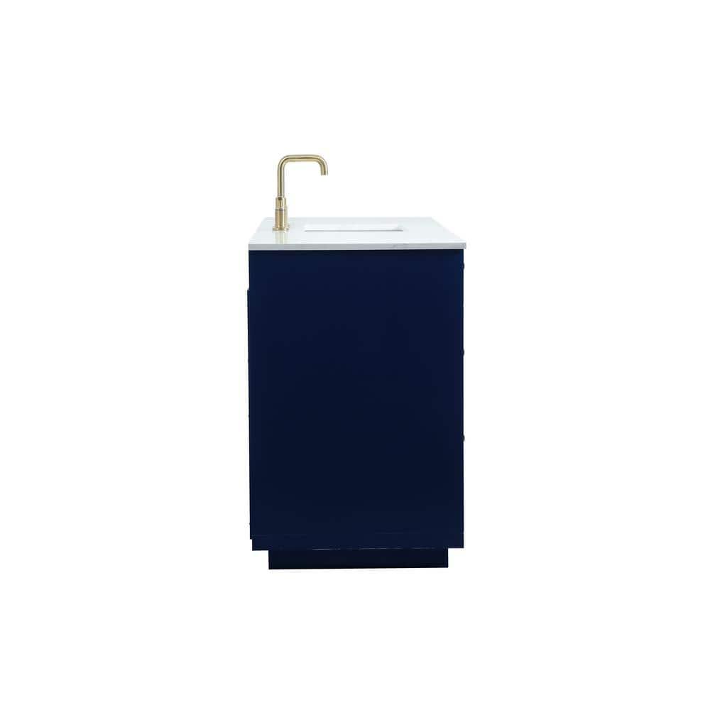 Elegant Decor Blake 60" Aluminum Alloy MDF Single Bathroom Vanity in Blue