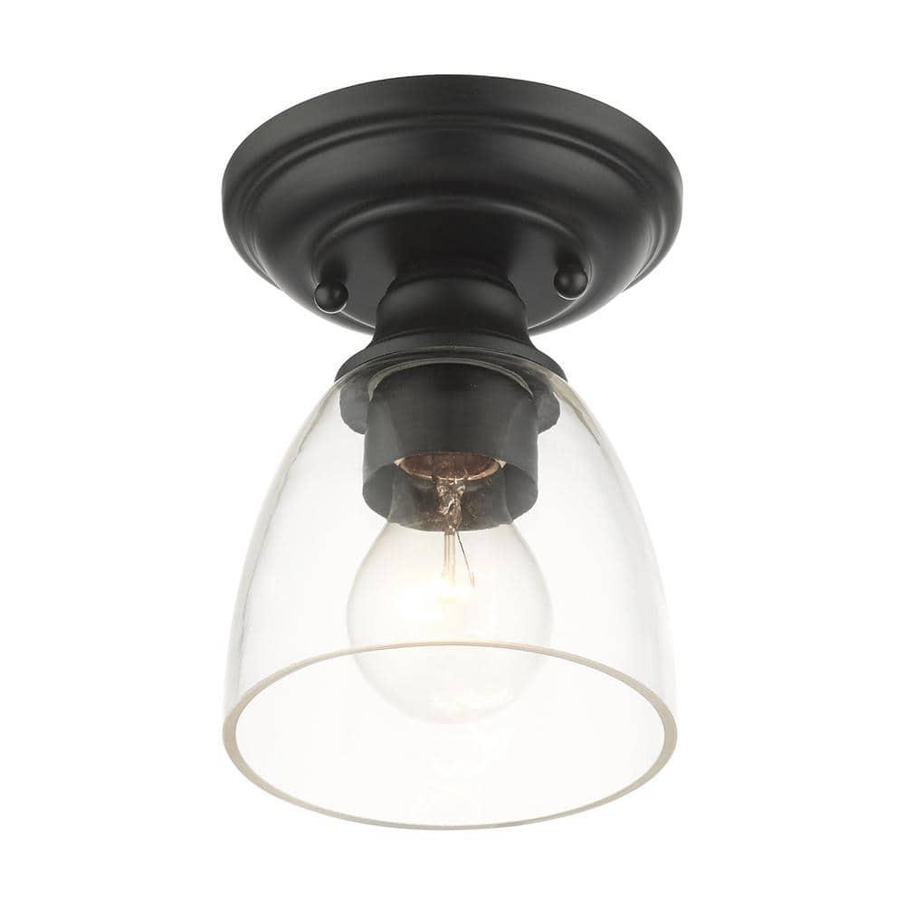 Livex Lighting Montgomery 1 - Light Flush Mount in  Black