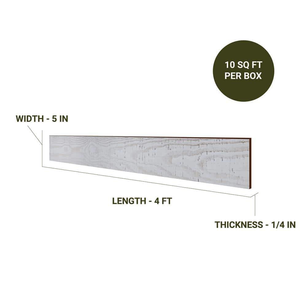 Thermo-Treated 1/4 in. x 5 in. x 4 ft. Barn Wood Wall Planks (10 sq. ft. 6-Pack)