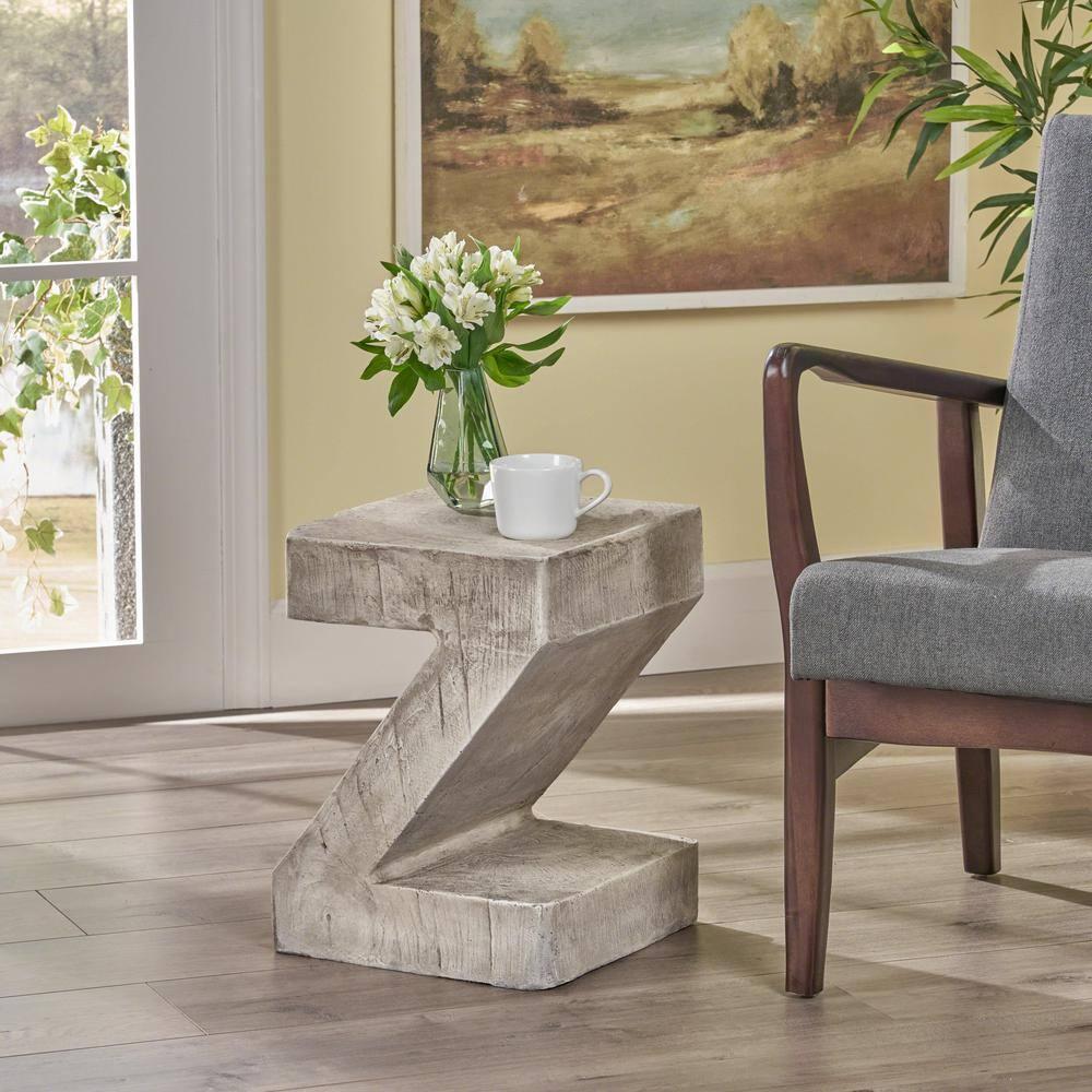 Millwood Pines Khadija Concrete Top End Table