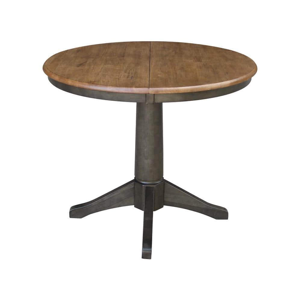 International Concepts 36" round top ped table with 12" leaf - 30.1"h - dining height