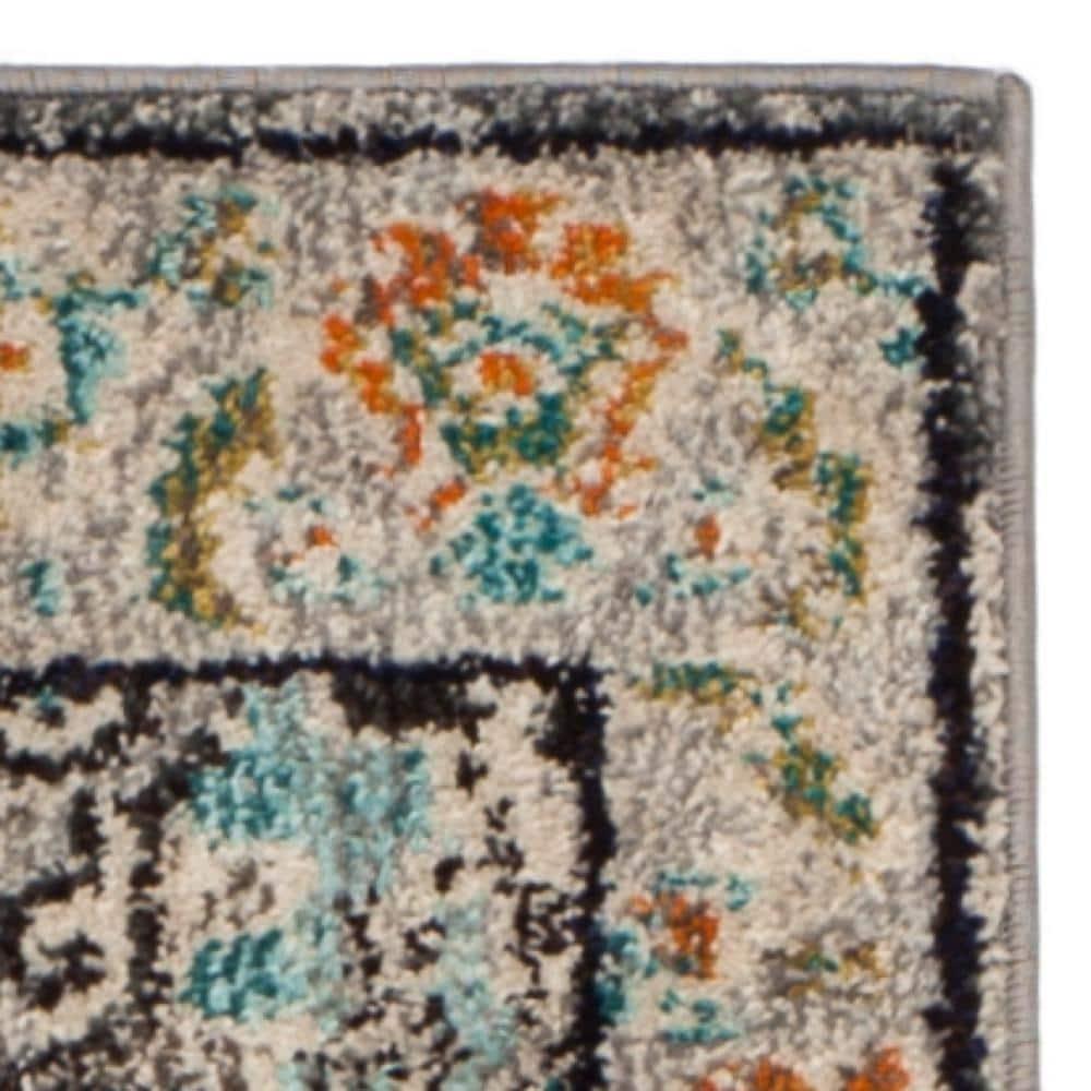Monaco MNC243 Power Loomed Indoor Runner Rug - Grey/Light Blue - 2'2"x8' - Safavieh