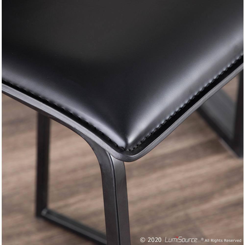 Set of 2 26" Mara Contemporary Counter Height Barstools Black - LumiSource: Faux Leather, Metal Base, Built-in Footrest