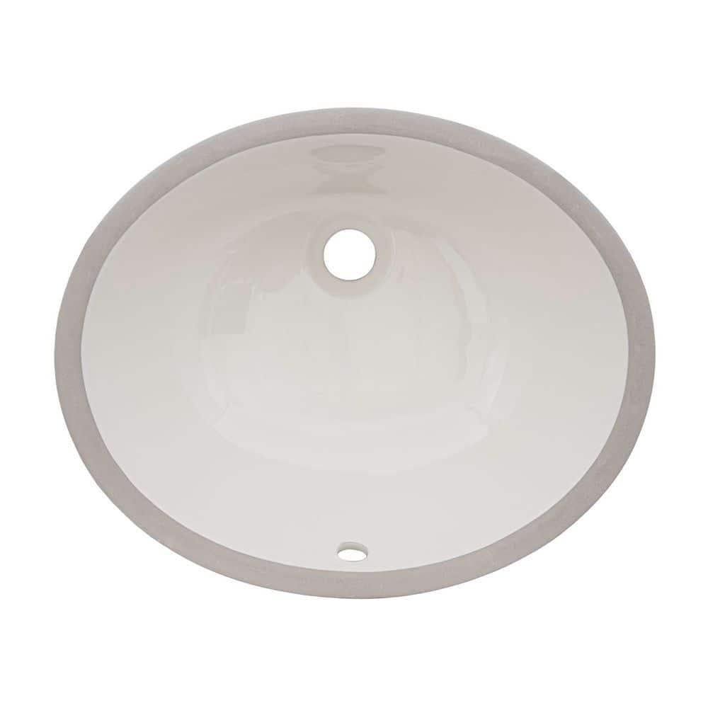 Ruvati 16 x 13 inch Undermount Bathroom Sink Oval Porcelain Ceramic with Overflow