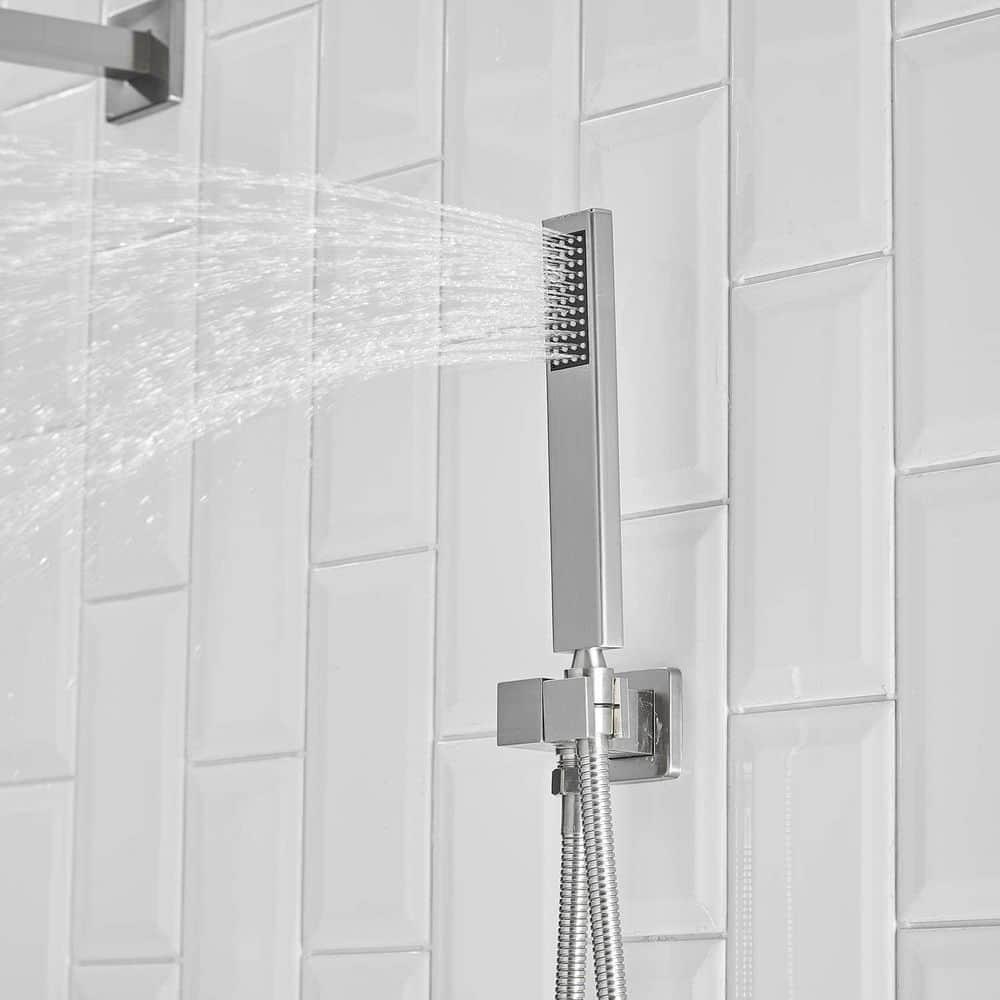 3-Spray Patterns With 2.5 GPM 10 in. Showerhead Wall Mounted Dual Shower Heads With Valve