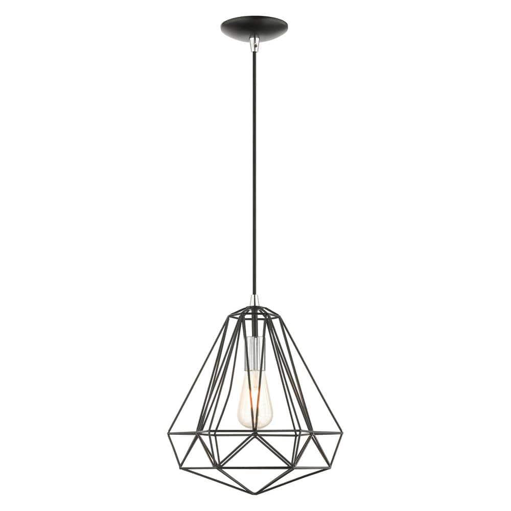 Livex Lighting Knox 1 - Light Pendant in  Shiny Black