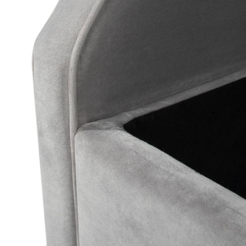 Jacqueline Tufted Roll Arm Storage Bench Grey