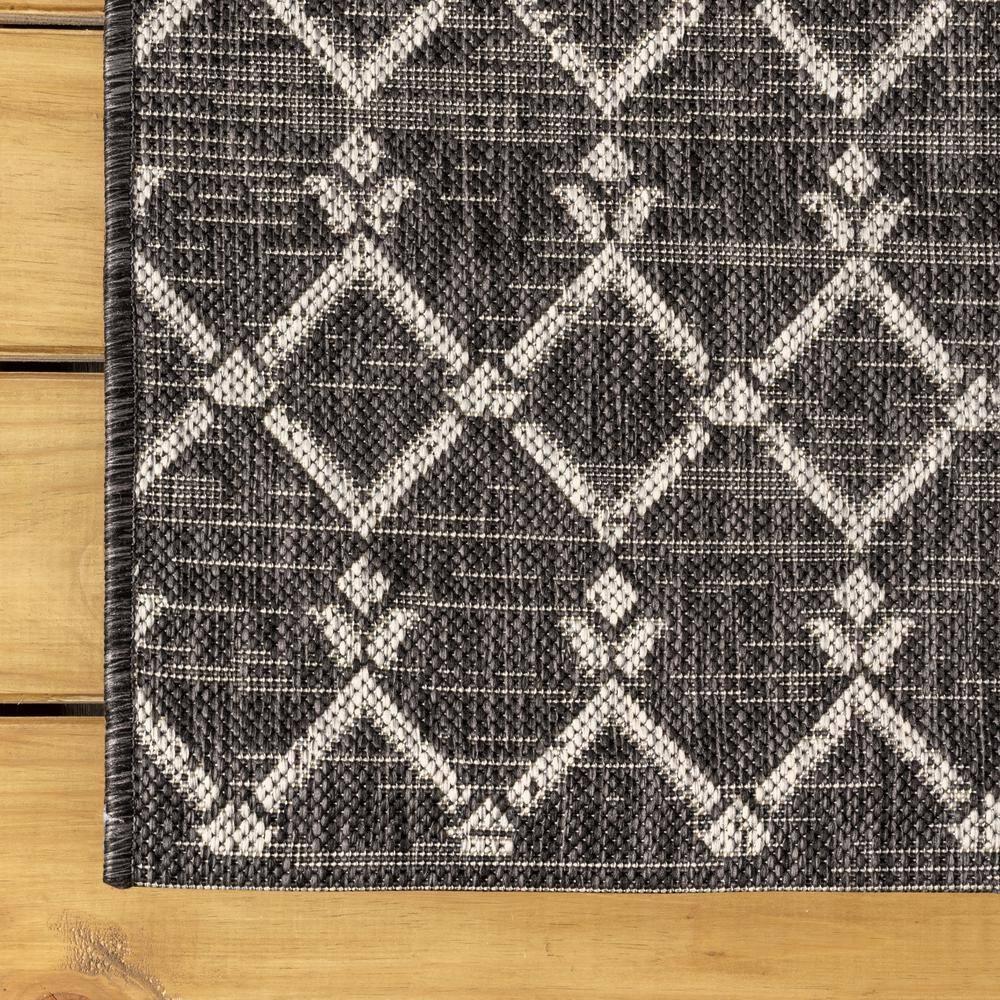 3'x5' Ourika Moroccan Geometric Textured Weave Indoor/Outdoor Area Rug, Black/Gray - JONATHAN Y