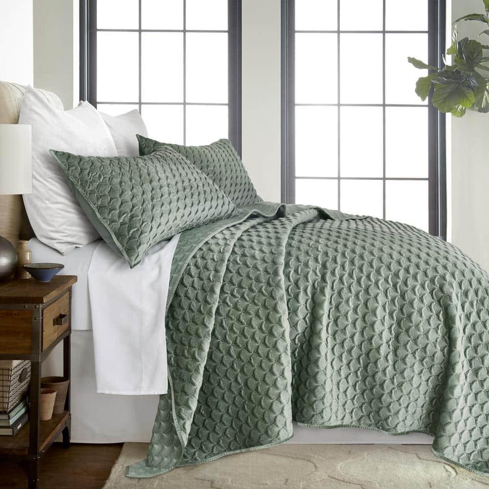 Merano Velvet Full/Queen Quilt Green - Levtex Home