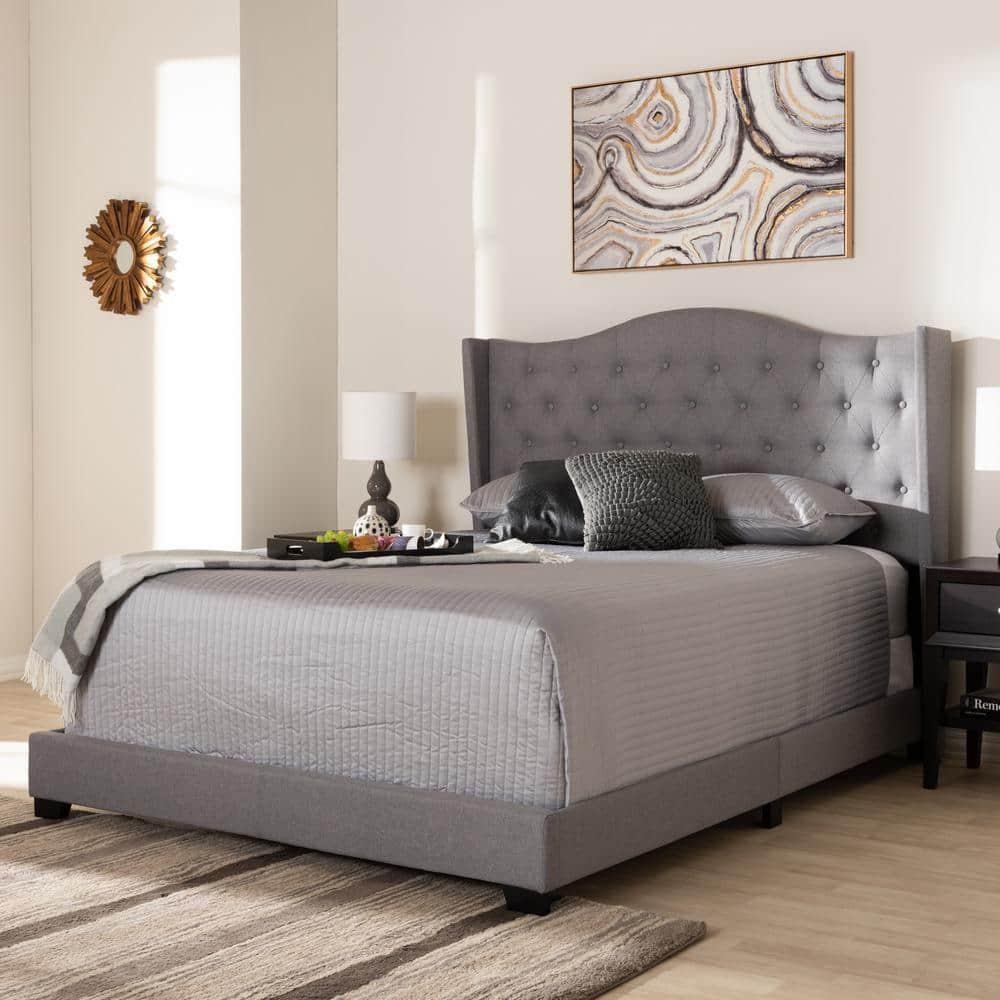 King Alesha Bed Gray - Baxton Studio