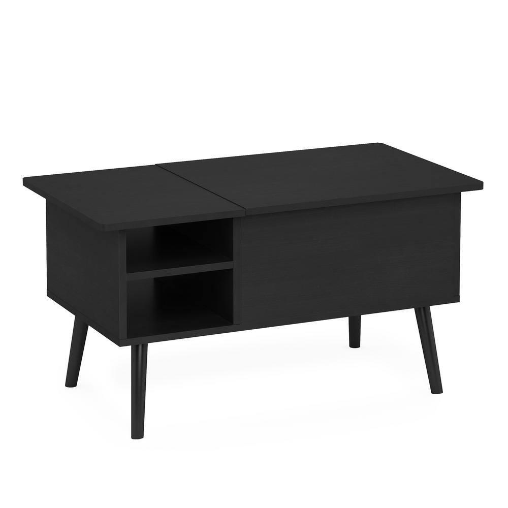 Furinno 35.2" Lift Top Coffee Table Multifunctional Accent Table w/Hidden Compartment and Side Open Storage Shelf Living Room Furniture,Americano
