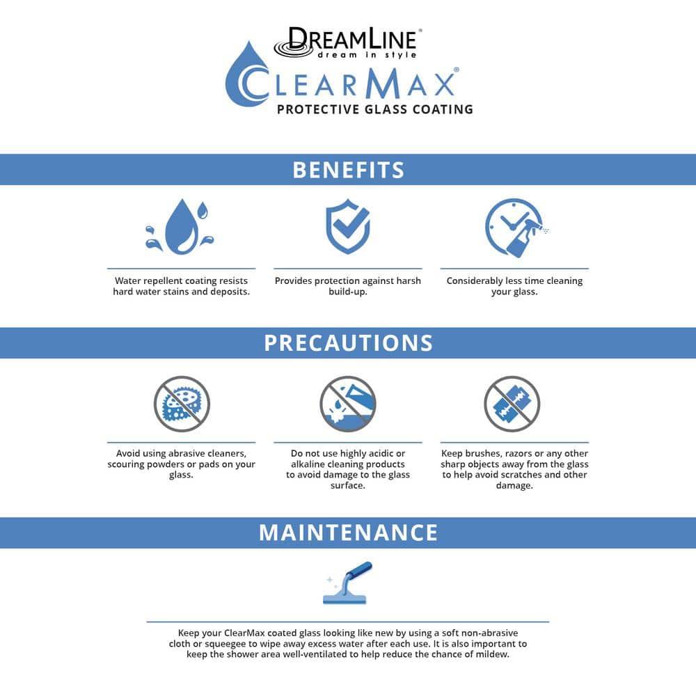 DreamLine Encore 56-60 in. W x 58 in. H Semi-Frameless Bypass Sliding Tub Door