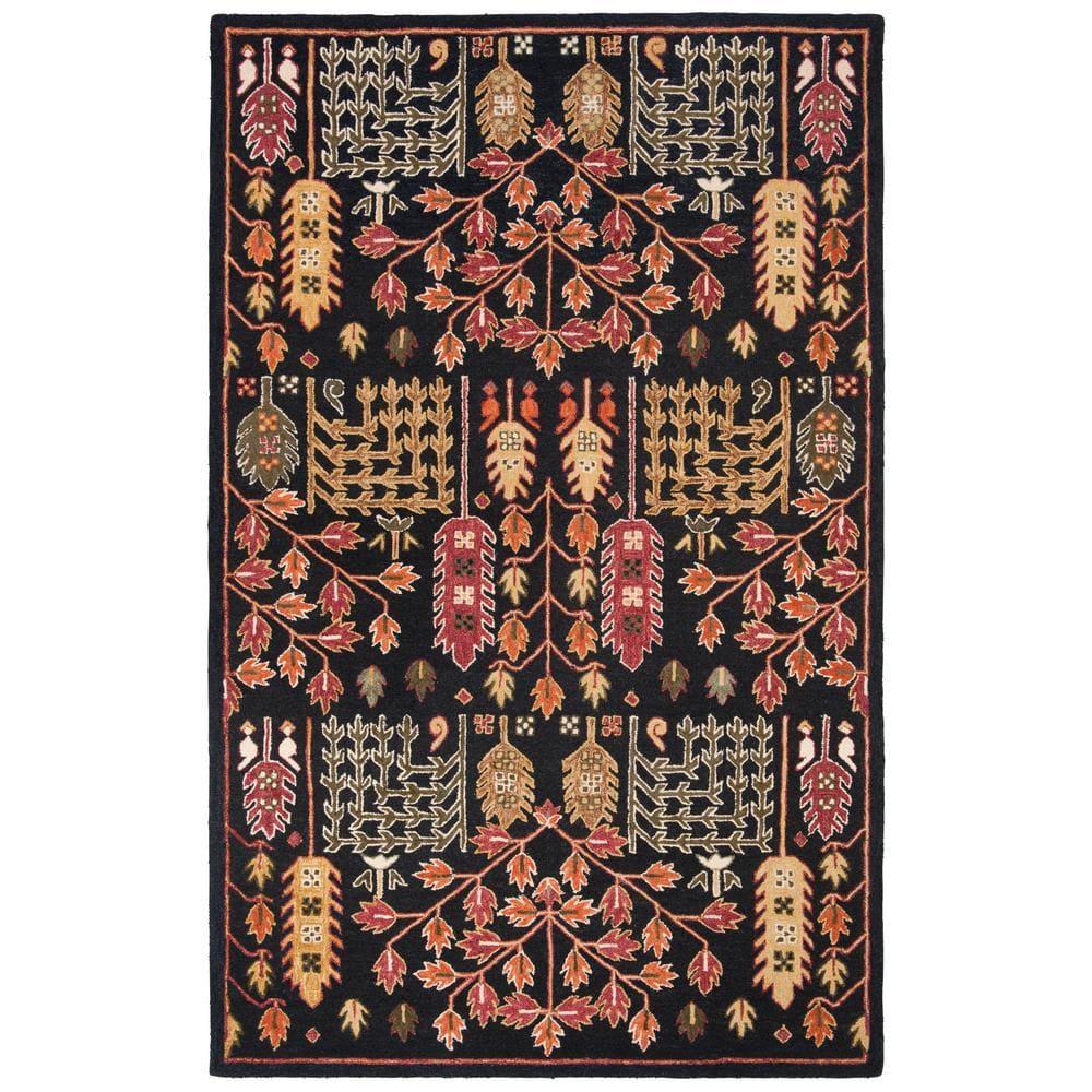 Aspen APN522 Hand Tufted Indoor Area Rug - Black/Red - 8'x10' - Safavieh