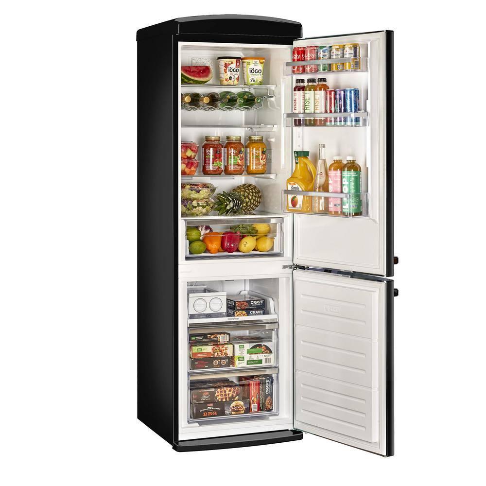 Unique Appliances Classic Retro 24 In 12 Cu.ft Bottom Mount Fridge Auto Defrost, Energy Star Certified, Counter Depth UGP-340L B AC