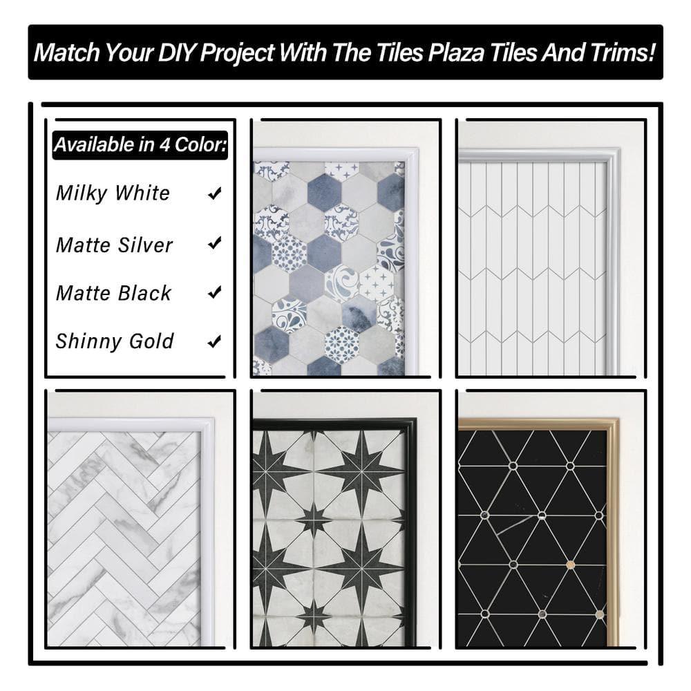 The Tiles Plaza Peel and Stick Tile Edge Trim for Backsplash Tile 15 Feet Self Adhesive PVC Trim Molding Decorative Trim, Matte Black