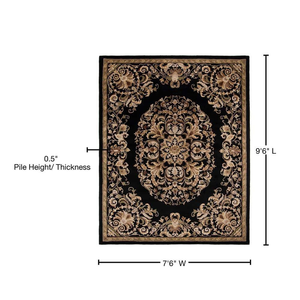 Heritage HG640 Handmade Area Rug - 7'6"x9'6" - Black - Safavieh