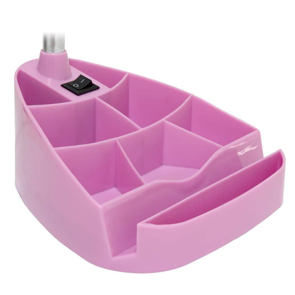 Creekwood Home 18.5" Pink Flexible Gooseneck Organizer Plastic Desk Lamp