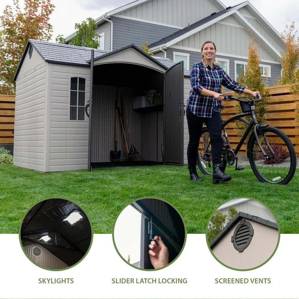 Lifetime 10 Ft. x 8 Ft. High-Density Polyethylene Outdoor Storage Shed with Steel-Reinforced Construction & Reviews | Wayfair