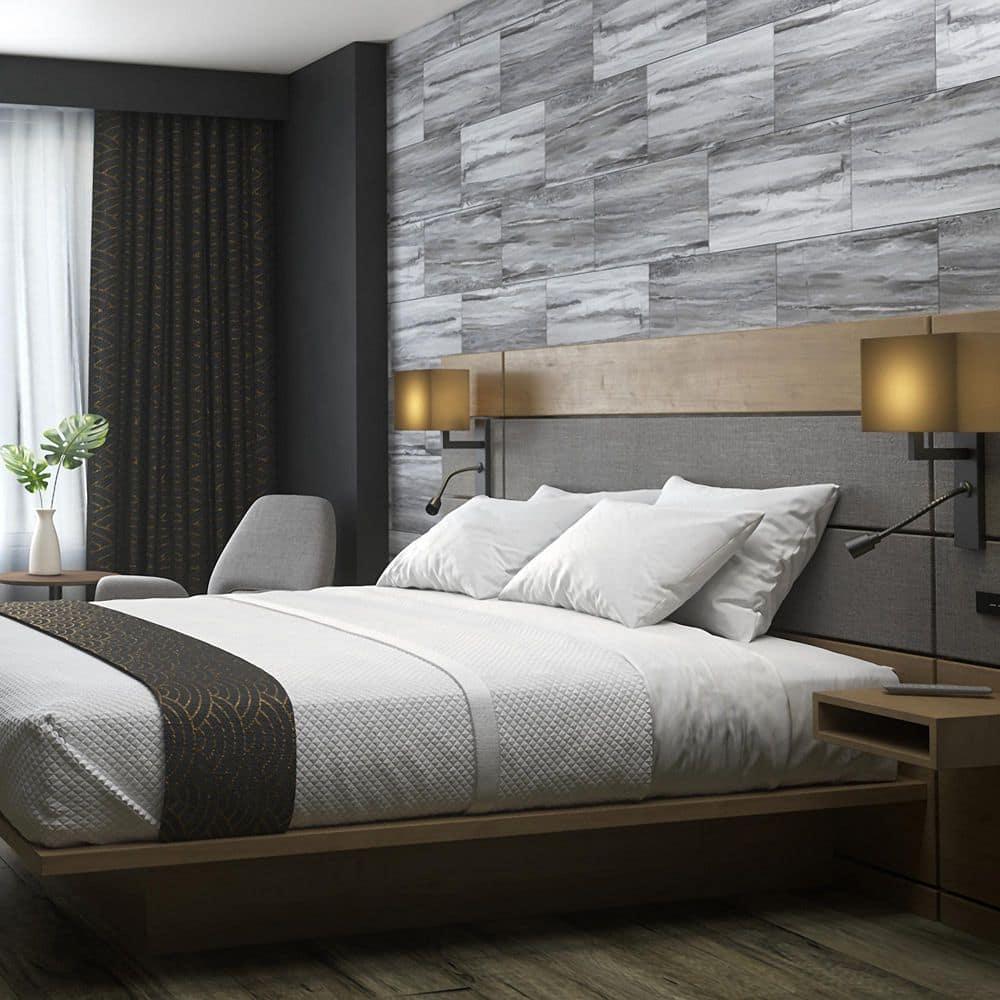 Palisade 25.6 in. x 14.8 in. Interlocking Vinyl Waterproof Wall Tiles